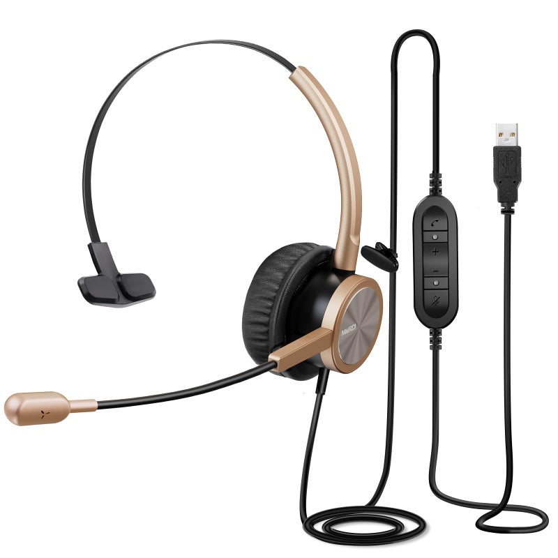 MAIRDI USB Headset with Microphone Noise Canceling for Teams Zoom, PC Laptop Remote Work Office Call Center Telephone, Dictation - Image 1